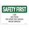 Signmission OSHA, Lab No Food No Open Toe Shoes Wear Smock, 10in X 7in Rigid Plastic, 10" W, 7" H, Landscape OS-SF-P-710-L-10666 - alternate 1